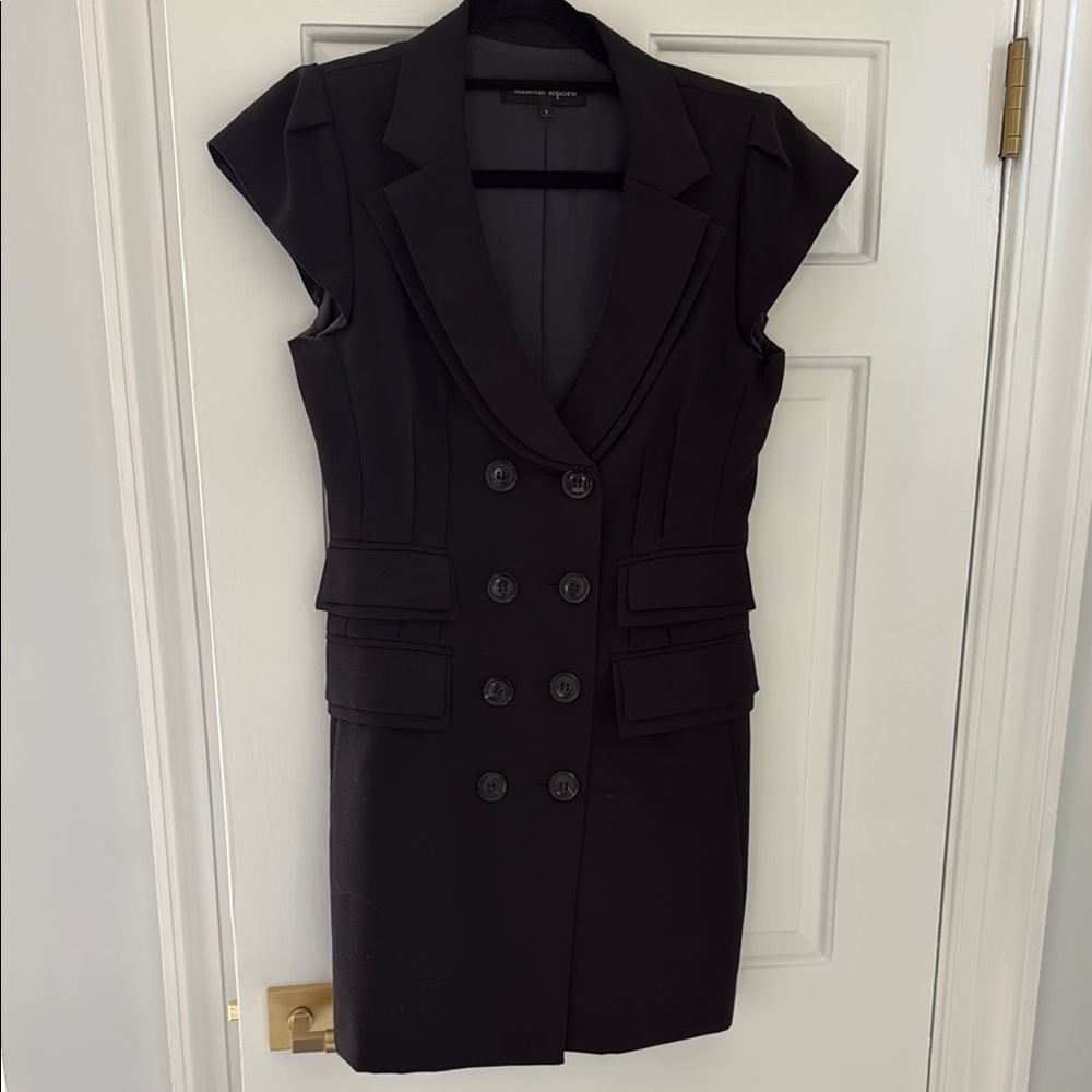 Nanette Lepore Black Double-Breasted Dress in Size 8